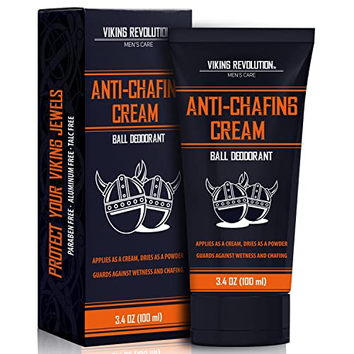 Viking Revolution Balls Deodorant With Aloe Vera and Purslane - Groin and Crotch Anti-Chafing Cream for Men - Quick Drying, Talc-Free Ball Cream 3.4oz