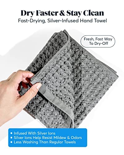 SUTERA Silverthread Bath Towel | Antimicrobial Towel with Silver Ion Technology | Waffle Weave Design, Plush, Lightweight, and Quick-Drying…