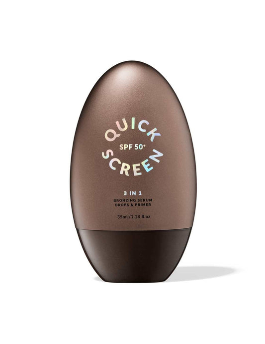 THE QUICK FLICK Bronzing Drops for Face with SPF 50+ Protection - 3-in-1 Liquid Bronzer, Hydrating Serum & Primer for Glowing, Sun-Kissed Skin