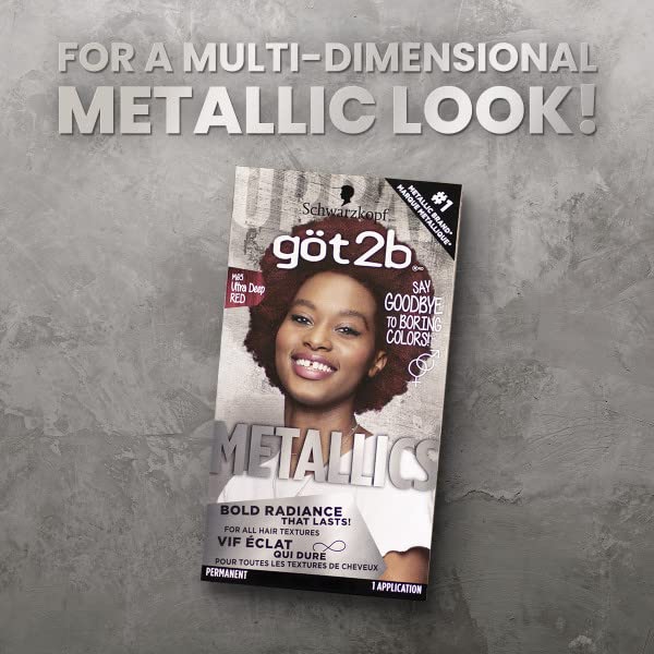 Got2b Metallics Permanent Hair Color, M65 Deep Red