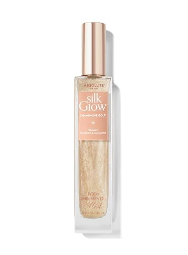 Absolute New York - Silk Glow Shimmer Mist Glow, Radiant, Shimmer Body & Face & Hair, Shea Butter, Coconut Oil, Vitamin E (SBGS03 Champagne Gold Mist