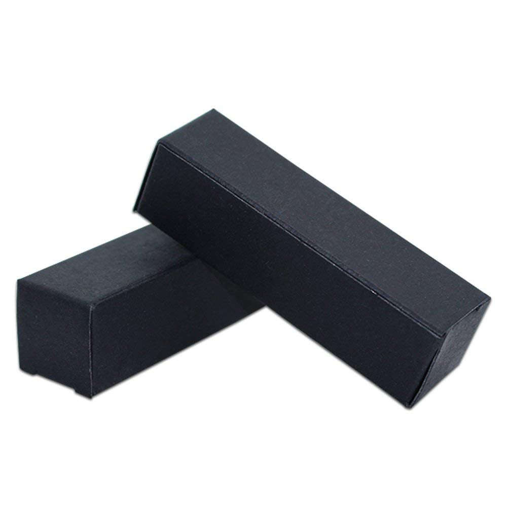 BAT Pack 50 Pack 1.41x1.41x3.54 inch Rectangle Kraft Paper DIY Lipstick Black Boxes Beauty Accessories Essence Oil Lipstick Bottle Packaging Gift