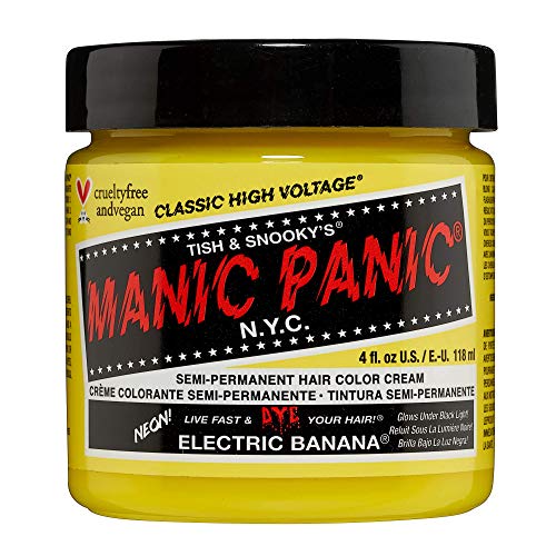 MANIC PANIC Classic Electric Banana Semi Permanent Hair Color - Bright Neon Yellow Hair Dye for Women & Men That Lasts 4-6 Weeks - Vegan, Ammonia