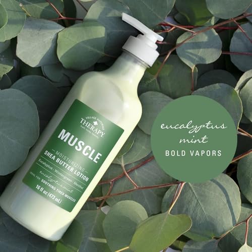 Village Nat. Lotion Muscle Shea Butter Moisturizing 16 Ounce (Pack of 2)