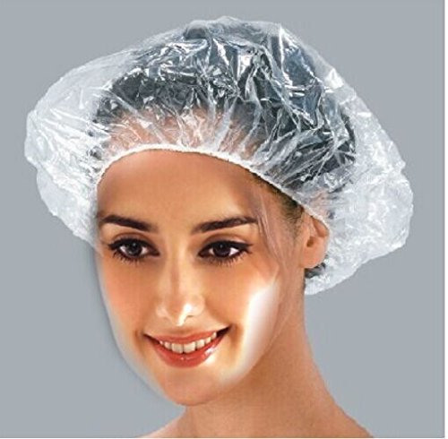 100 PCS Clear Disposable Plastic Shower Caps Large Elastic Thick Bath Cap For Women Spa,Home Use,Hotel and Hair Salon,Pack of 100 Individually Wrapped Beauty & Personal Care KINGLAKE