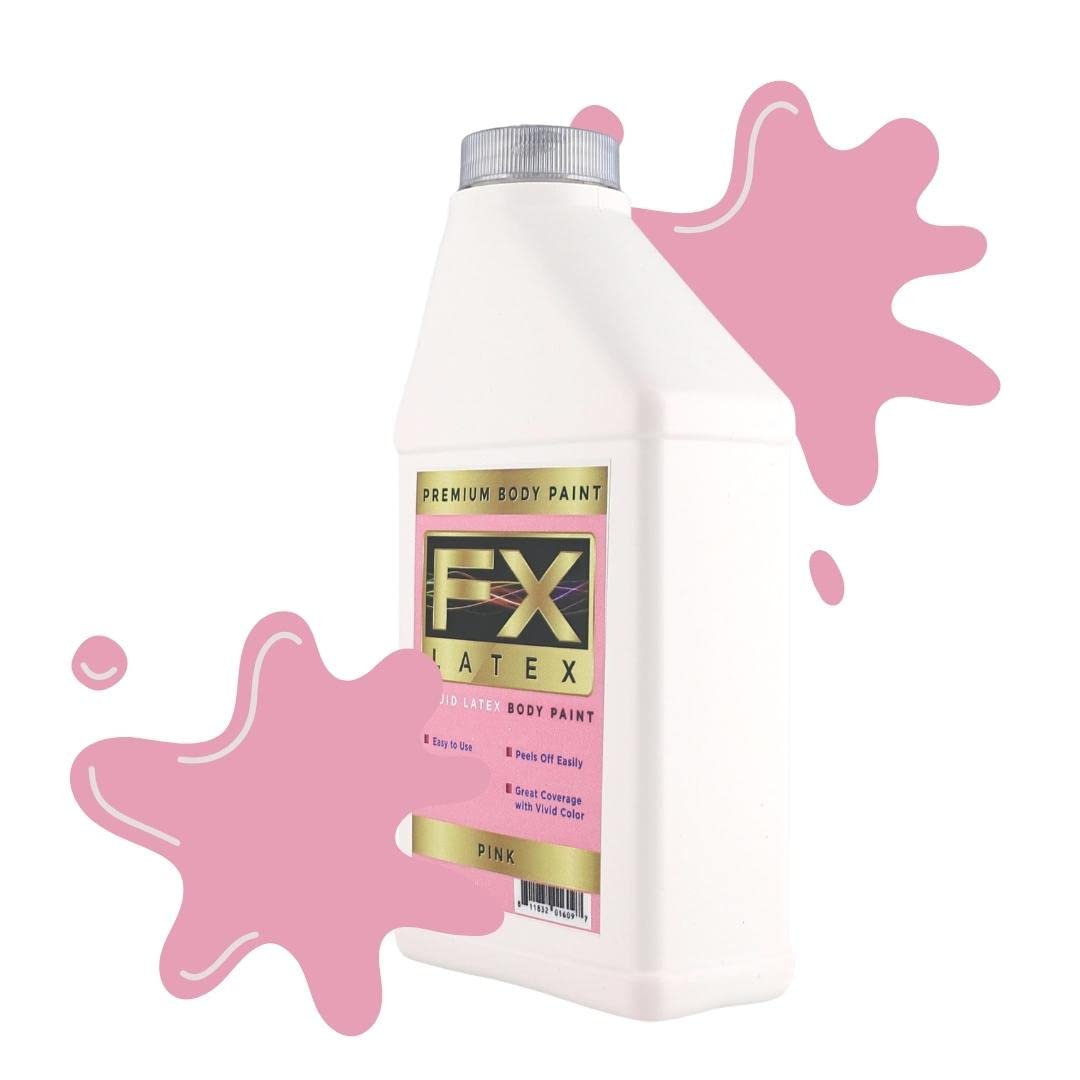 Liquid Latex Fashions- Ammonia Free Natural Face paint for Kids and Adults, Ideal for Artwork, Parties, School Plays, Cosplays and Concerts, Pink- 16