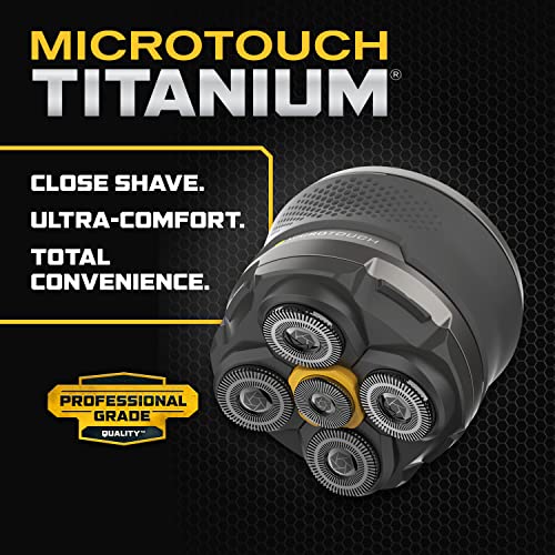 Microtouch Titanium Electric Head Shaver - Rechargeable Head and Face Shaver for Men, Cordless Razor