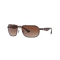Ray-Ban RB3492 Rectangular Sunglasses, Brown/Brown Gradient, 62 mm