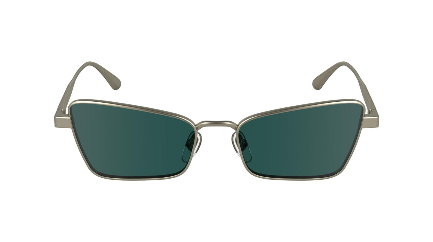 Calvin Klein Women's Sunglasses CK24110S - Matte Light Gold with Solid Green Lens