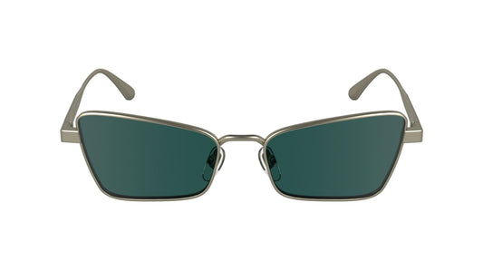Calvin Klein Women's Sunglasses CK24110S - Matte Light Gold with Solid Green Lens