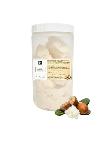 HalalEveryDay 28 oz Ivory Shea Butter- 100% Pure All Natural- Unrefined Organic Raw from Ghana- Raw African Shea Butter, Perfect for Skin, Face, Body