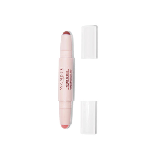 Wander Beauty Double Booked Lip Conditioner & Cream - OTW/In The Clear - Dual-Sided Cream Lipstick With Vitamin E and Shea Butter - Glossy Tinted Lip Beauty and Personal Care Wander Beauty