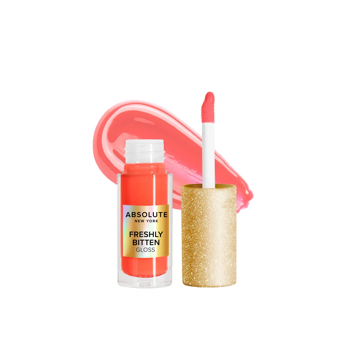 Absolute New York Freshly Bitten Gloss, Non Sticky, Weightless Lip Gloss with Jojoba Oil (Fantasy Sheer Coral, .8 Oz)