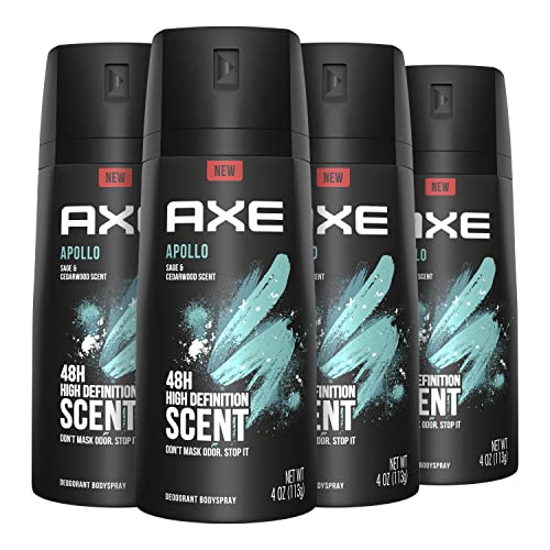 AXE Apollo Body Spray Deodorant for Long-Lasting Odor Protection, Sage & Cedarwood Deodorant for Men Formulated Without Aluminum 4oz 4 Count Beauty and Personal Care AXE Default Title