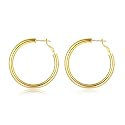 Doubnine Tube Hoop Earrings Gold Lightweight Large Earrings Women Fashion Jewelry (50mm, gold)