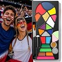 Sports Face Paint Kit, 20 Colors Washable Face & Body Paint with Glitter and Brushes, Game Day Makeup for Kids Adults, Parties, Bars & Team Events