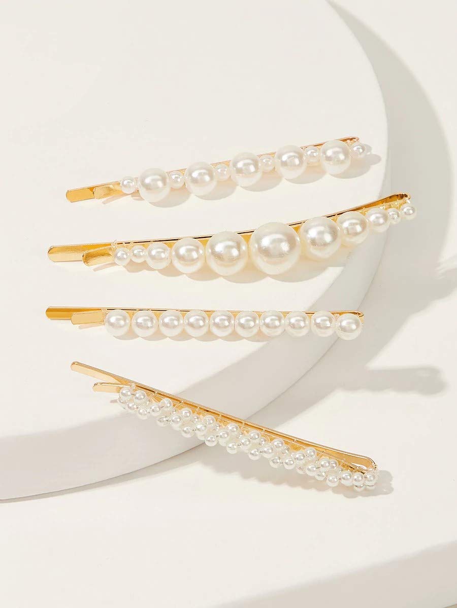 Gold pearl bobby pins Women Girls Valentines Mother’s Day Hair Clip Barrettes Decorative accessories Bridal Wedding Birthday Prom Xmas holiday Party