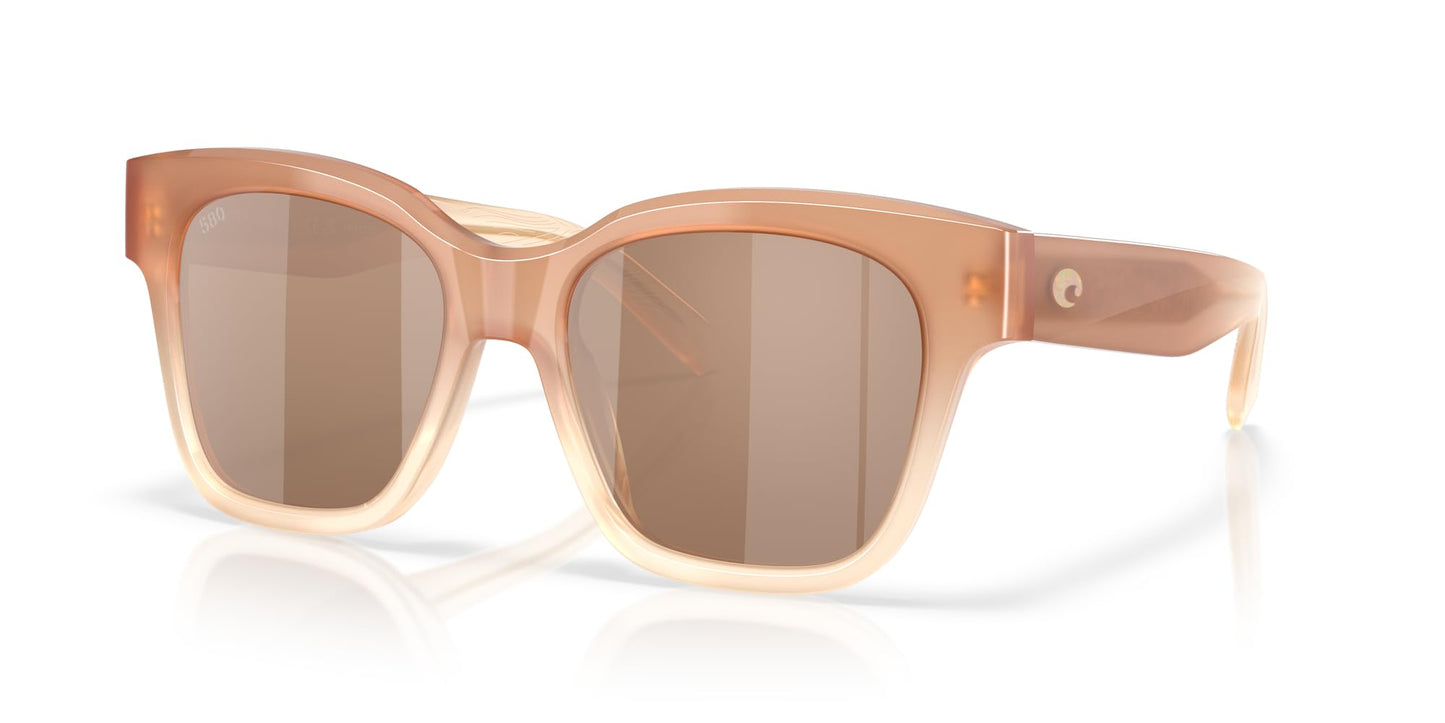 Costa Del Mar Nusa Sunglasses, Sandbar/Copper Silver Mirrored Polarized 580G, 54 mm
