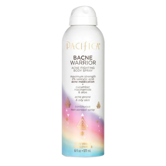 Pacifica Bacne Warrior Acne Spray – 2% Salicylic Acid, Niacinamide & Aloe – Body, Chest & Back Acne Treatment for Teens & Adults, Vegan