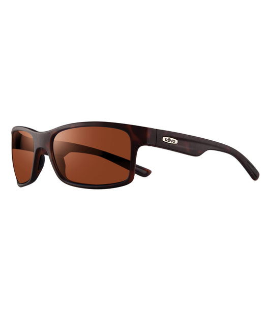 Revo Sunglasses Crawler: Polarized Performance Rectangle Sport Wrap Frame, Matte Tortoise Frame with Drive Lens