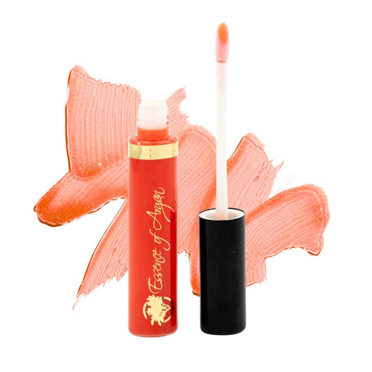 Essence Of Argan Clear Red Lip Gloss with Moroccan Argan Oil to Moisturize and Plump your Lips - Revitalized Lip Care to Eliminate Dryness - Clear