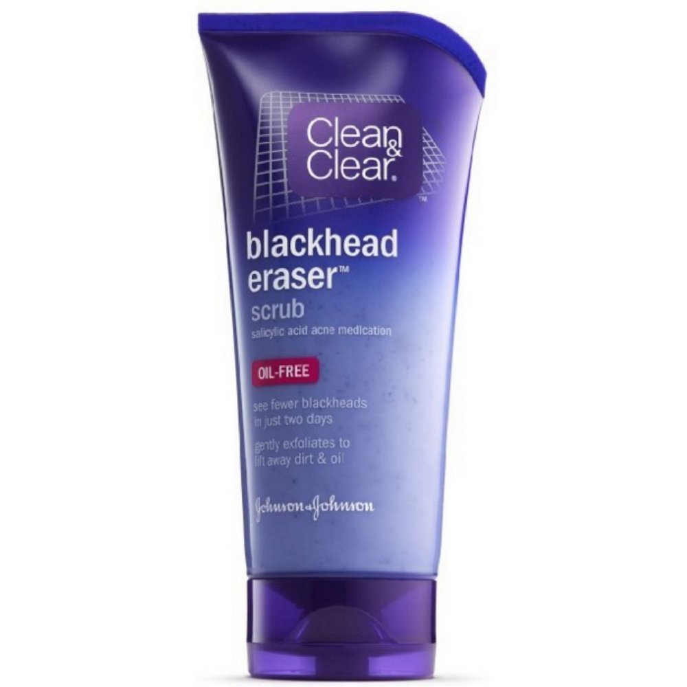Clean & Clear Blackhead Eraser Facial Scrub with 2% Salicylic Acid Acne Medication, Oil-Free Daily Facial Scrub for Acne-Prone Skin Care, 5 oz (Pack