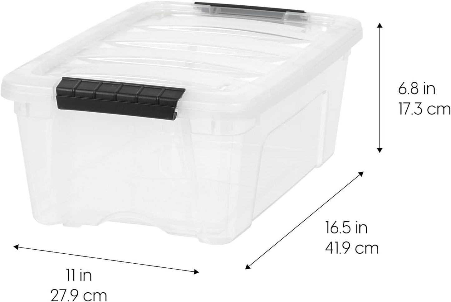 IRIS USA 13 QT Plastic Storage Box with Lid and Latches - 6 Pack - BPA-Free, See-Through Organizing Solution, Durable Nestable Stackable Containers…