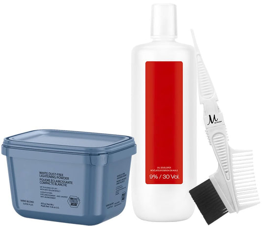 Igora Vario Blond Bleach Super Plus Power Hair Lightening Powder 450g, Igora Royal Developer 30Vol 33.8 Ounce and M Hair Designs Tint Brush Comb Beauty & Personal Care M Hair Designs