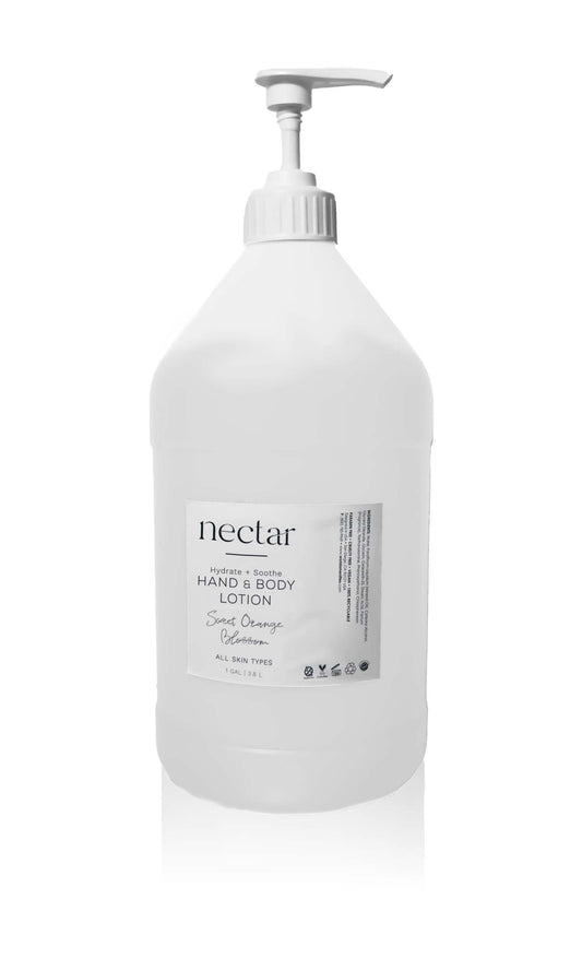 World Amenities - Nectar Body Lotion | 1 Gallon, 3.8L | Sweet Orange Blossom Refill Bottle With Pump, Hotel Amenities, Airbnb Rentals, Suitable Beauty & Personal Care World Amenities