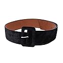 puhoon Female Dress Belts Decorate, Fabric Wide Waistband Velvet Belt (Black)
