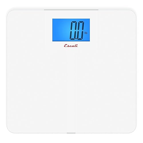 Escali High Capacity Anti-Slip Digital Bathroom Scale for Body Weight with Extra-High 562-lb Capacity, Batteries Included