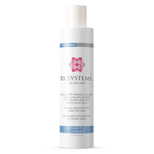 Rx Systems PF Reparative Facial Cleanser 8 oz, Repairs Skin, Clears away Oil and Dirt Build Up, Prevents Acne and Clogged Pores