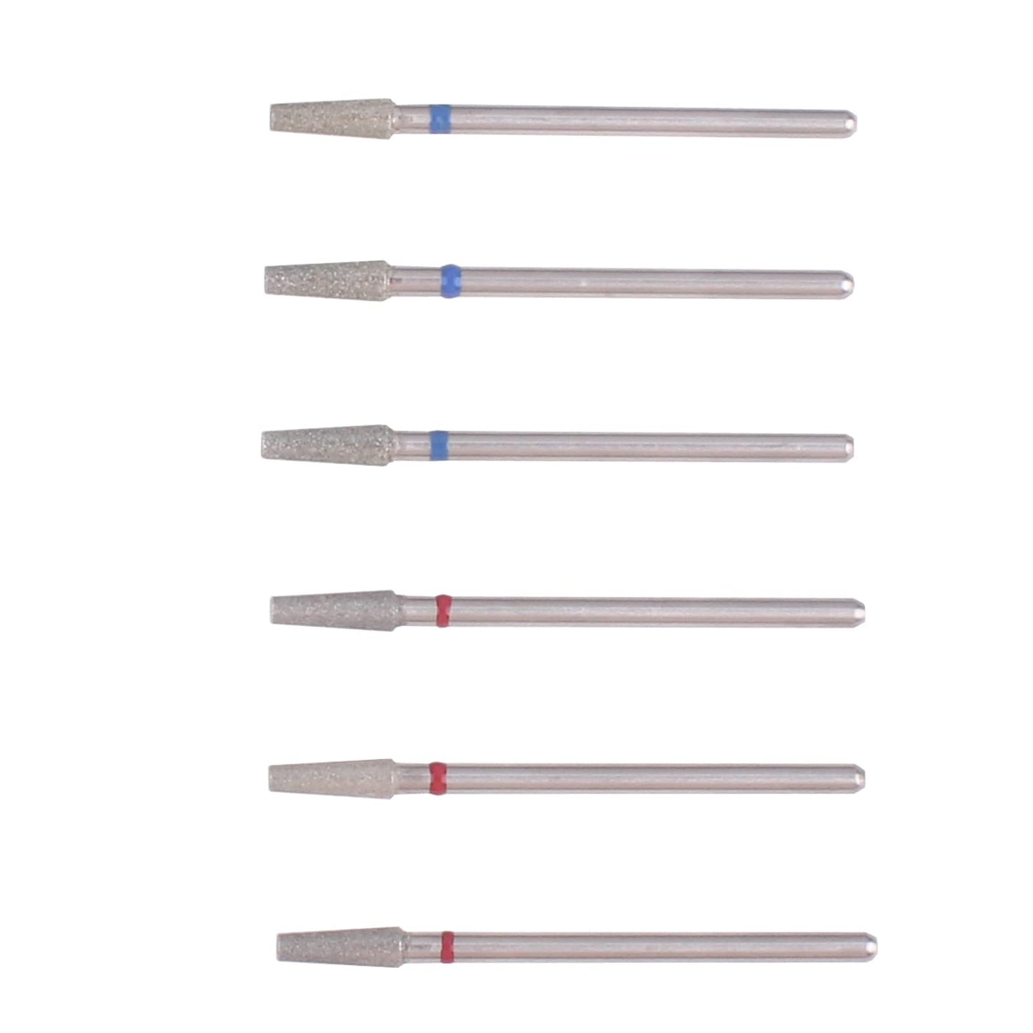 MZCMSL 6pcs Tapered Barrel Cuticle Drill Bits, Pro Diamond Bits for Nail Prep, 3/32 Shank efile Bit (Fine & Medium)