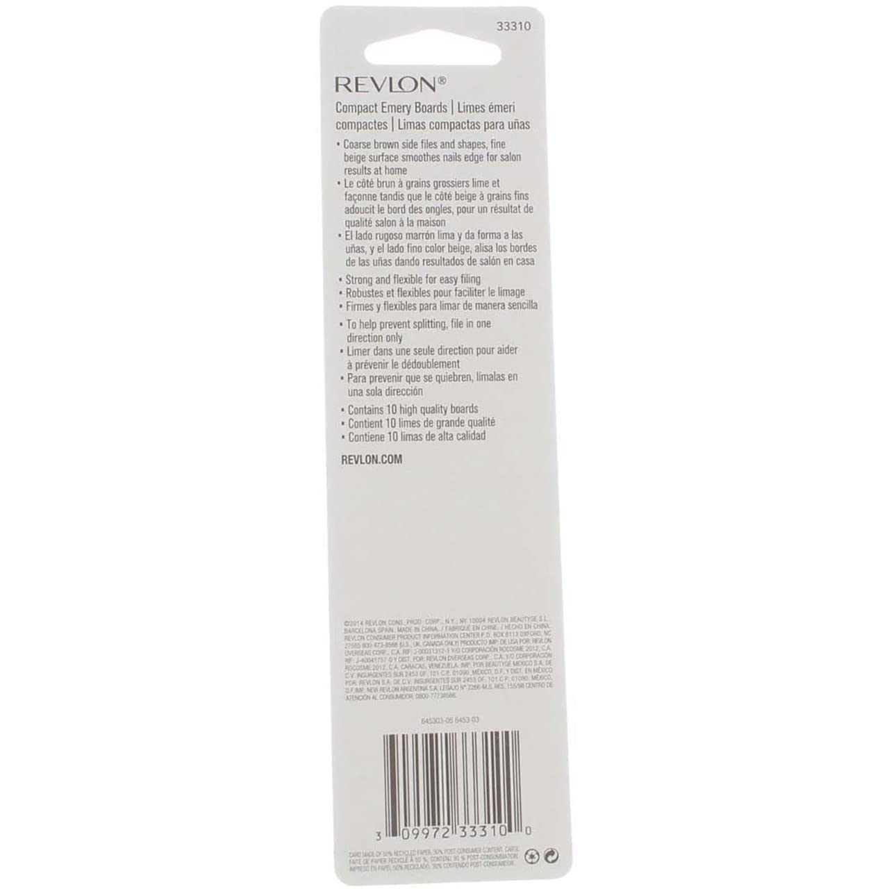 Revlon Compact Emery Board 10 ea (Pack of 6)