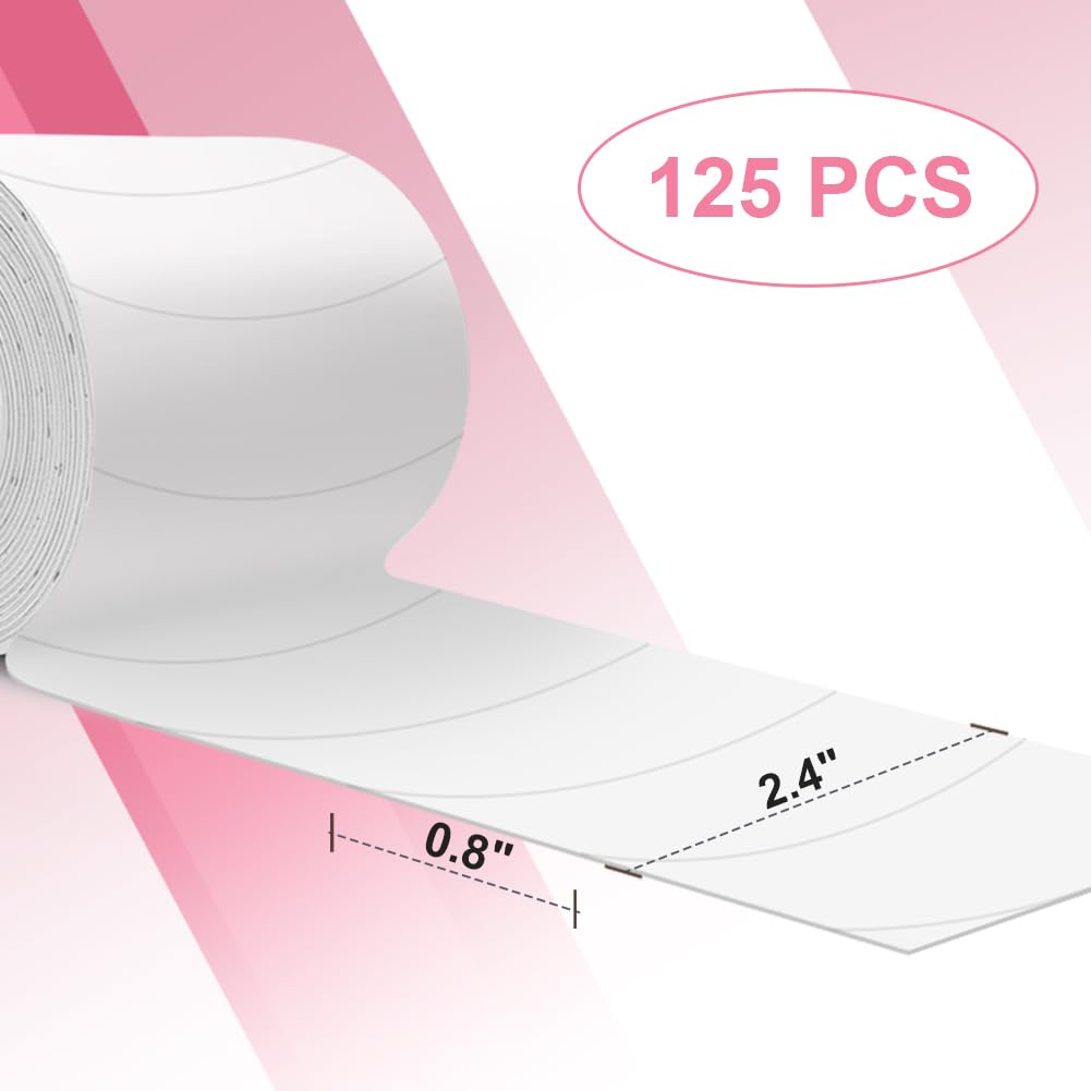 Foam Eye Pads for Eyelash Extensions - Akissos 125 PCS Pre Cut Medical Foam Tape Under Eye Pads Lash Extension Supplies Beauty Tools Lint Free