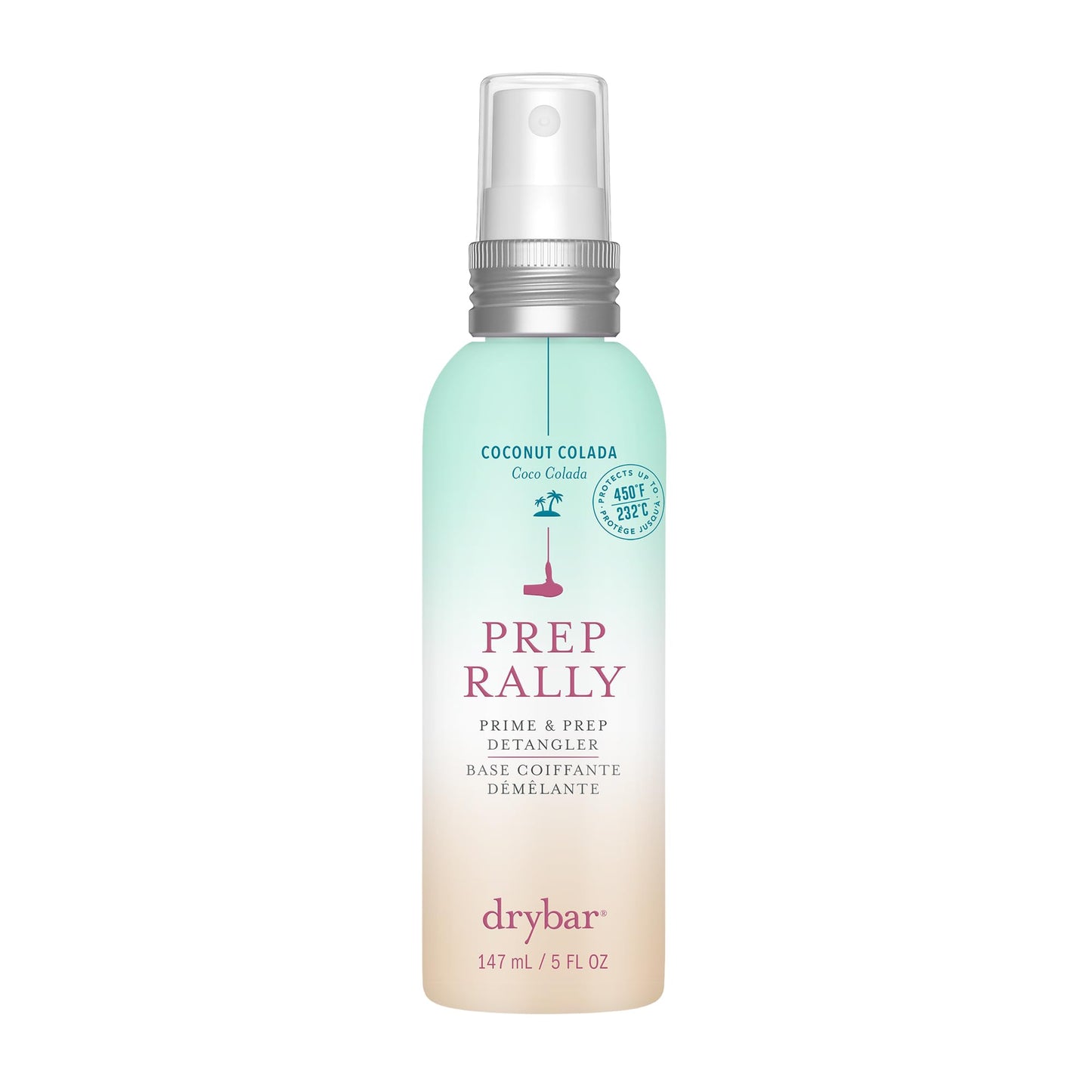 Drybar Prep Rally Prime & Prep Detangler Coconut Colada Scent - Full Size | Nourishes Hair, Detangles with Ease, Leaves Hair Soft & Manageable