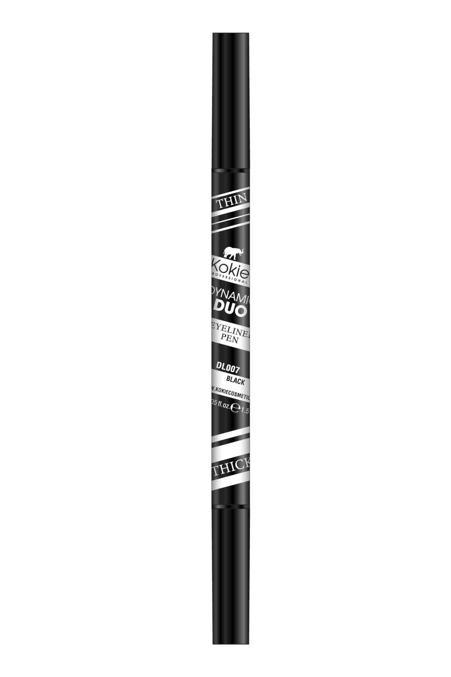 Kokie Cosmetics Dynamic Duo Eyeliner Pen, Black, 0.05 Fluid Ounce