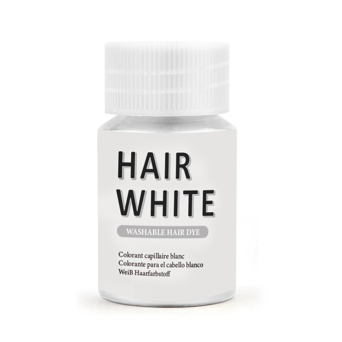 Makeup Hair White, Washable White Hair Dye for Cosplay, Halloween & Theatre - Non-Staining, Quick-Dry Formula, Idea for Dress Up Party, Santa Claus's