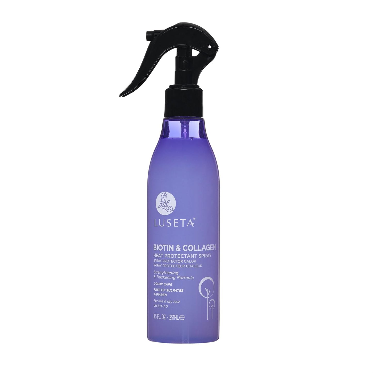 Luseta Biotin & Collagen Heat Protection Spray, Preventing Heat-induced Hair Breakage for Styling, for Women and Men 8.5oz
