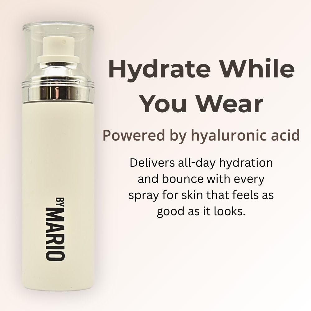 MAKEUP BY MARIO SurrealSkin 16HR Soft Setting Spray, Alcohol-Free, Hydrating Mist for Natural, Long-Lasting Makeup, with Hyaluronic Acid & Vitamin C