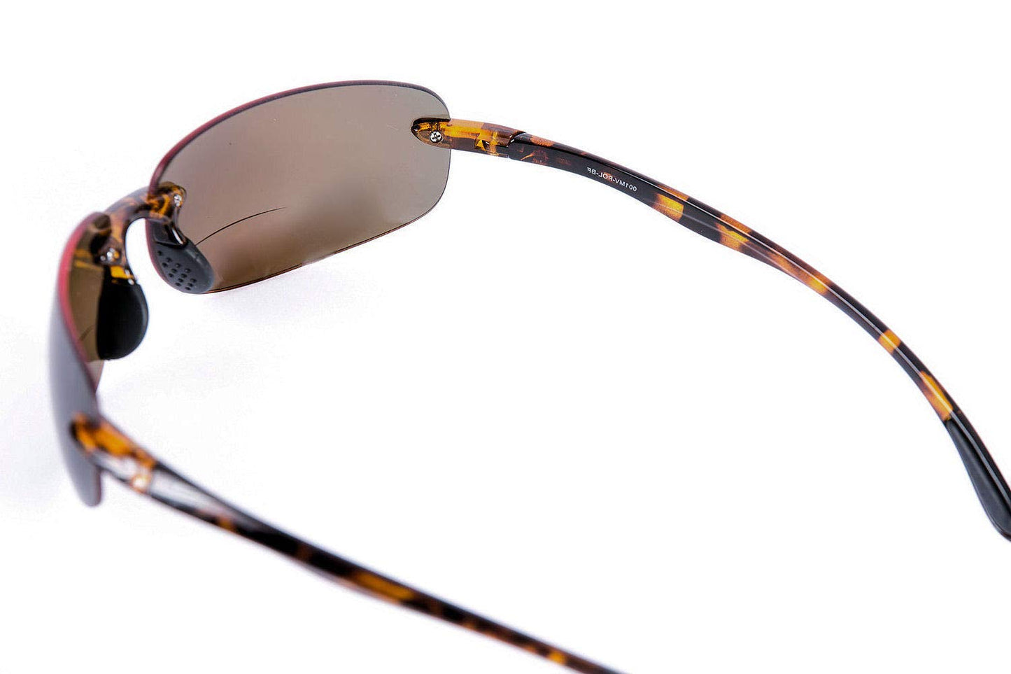 "Lovin Maui" Wrap Around Non-Polarized Version Nearly Invisible Line Bifocal Sunglasses (Tortoise, 2.0)