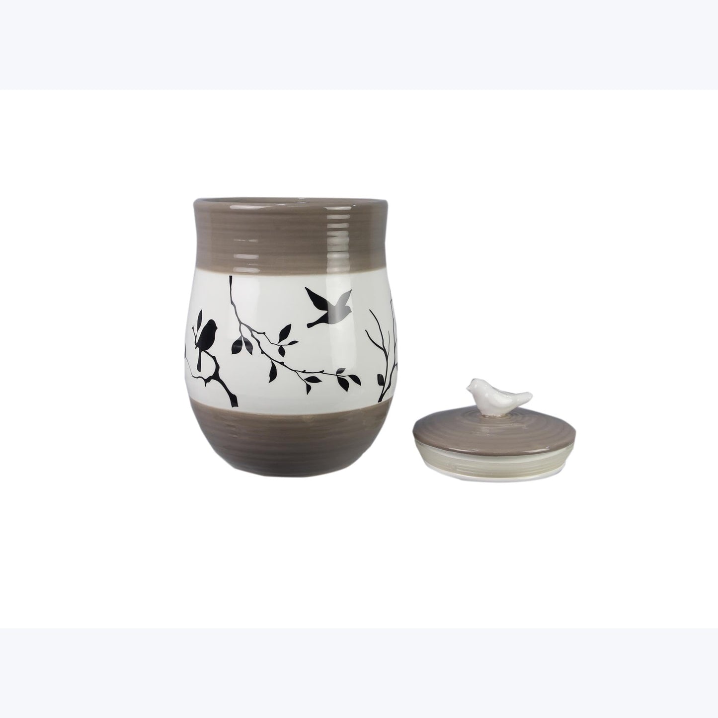 Young's Inc. 4 Pcs Set Botanical Ceramic Canisters- Storage Container for Kitchen and Bathroom - Beautiful Home Decor Accent to Store Food, Coffee…