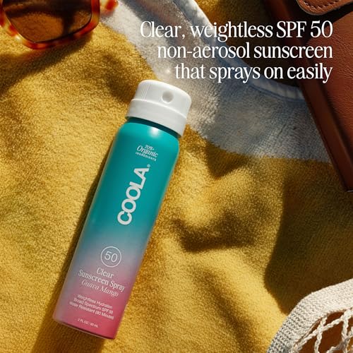 COOLA Organic Sunscreen SPF 50 Sunblock Spray, Dermatologist Tested Skin Care for Daily Protection, Vegan and Gluten Free, Guava Mango, Travel Size, 2