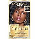 L'Oreal Paris Superior Preference Luminous Fade-Defying Permanent Hair Color, Hair Dye For Up to 9 Weeks of Radiance, Ultimate Black 1, 1 Hair Dye Kit Beauty & Personal Care L'Oreal Paris