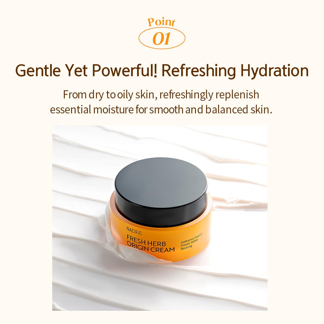 NACIFIC Fresh Herb Origin Facial Moisturizer Vitamin B, Vitamin Radiance Skin's moisture barrier Cream Hydrating day and night Korean skincare