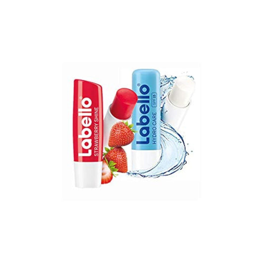 Labello- Strawberry Shine and Hydro Care 4 pack Beauty and Personal Care Labello