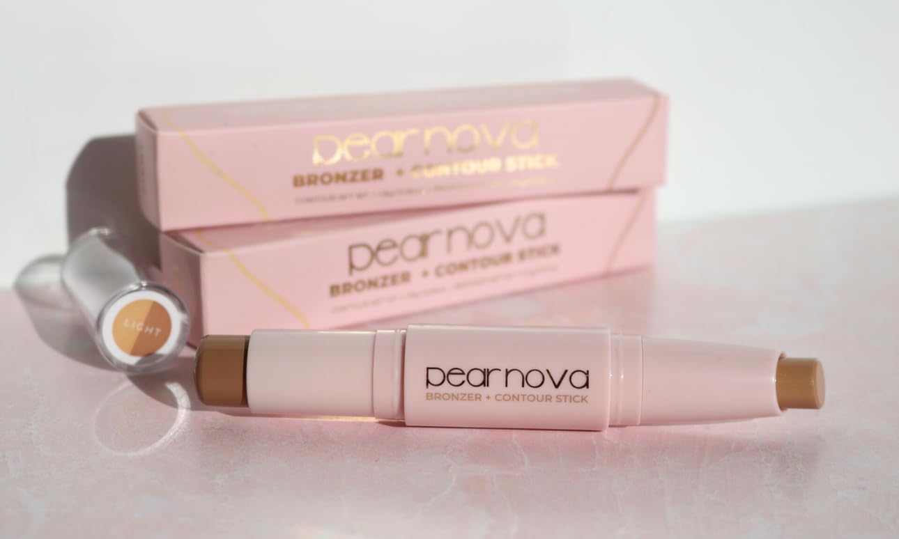 Pear Nova Bronzer and Contour Stick, 2-in-1 Cream Formula (Light)