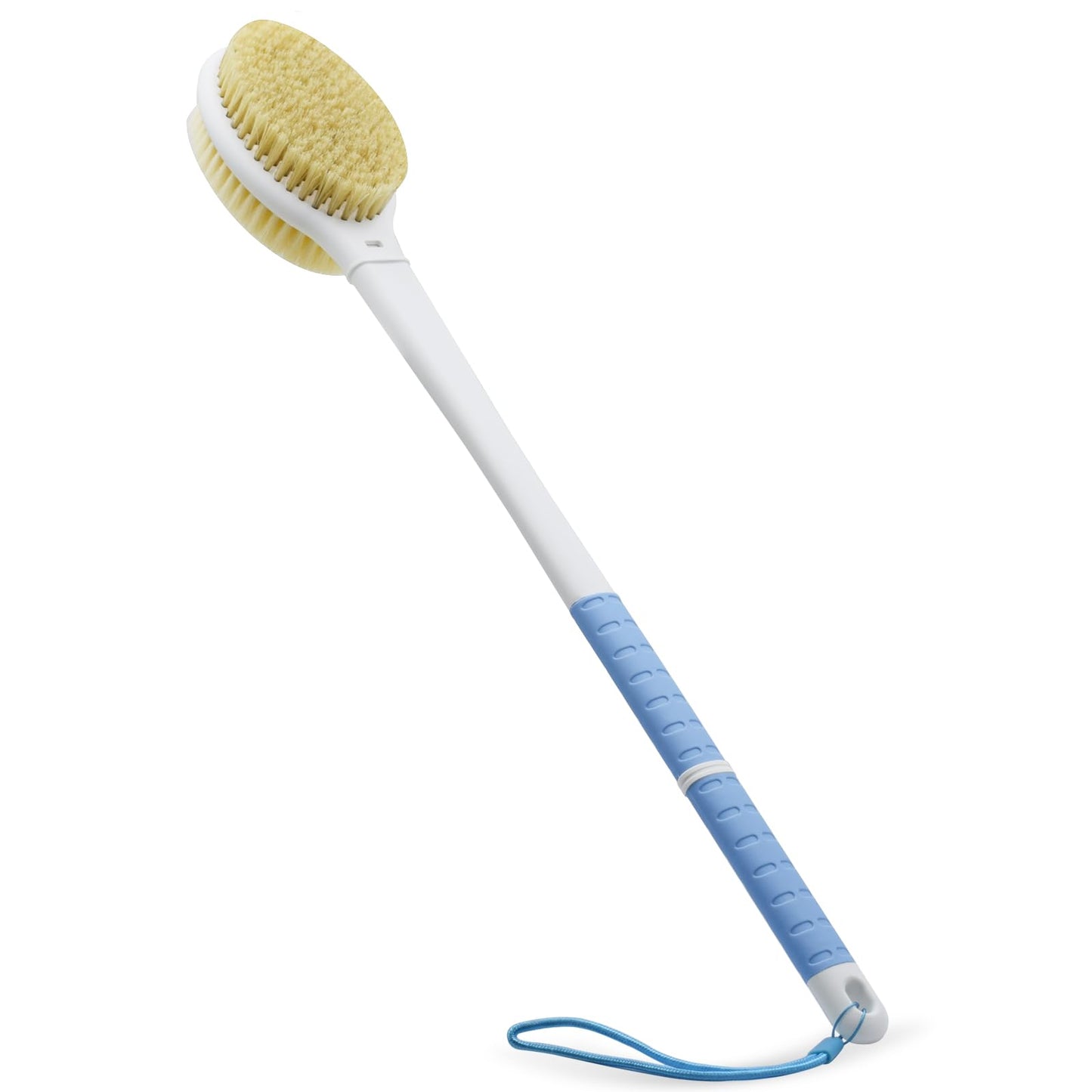 Shower Brush with Soft and Stiff Bristles,20.5" Extra Long Handle Dual-Sided Back Scrubber Bath Brush Body Exfoliator for Wet or Dry Brushing (Extra