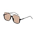 Mad Shade Sunglasses for Men & Women, Chic Oversized Fashion Aviator Dual Tone Glasses, Summer Eyewear with UV400 Protection