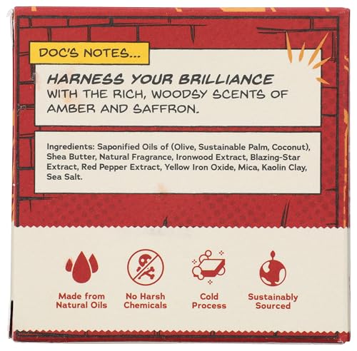 Dr. Squatch All Natural Men's Soap Bar Marvel Stark Cleanse Ironman Limted Edition with Zero Grit Blazing-Star 5oz with Natural Oils